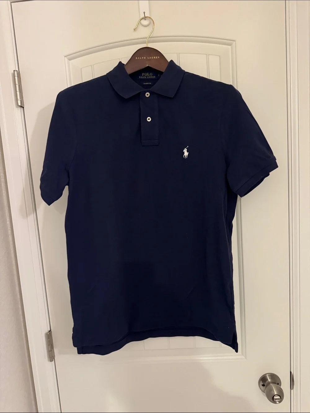 Ralph Lauren Navy Polo Shirt with White Pony Logo